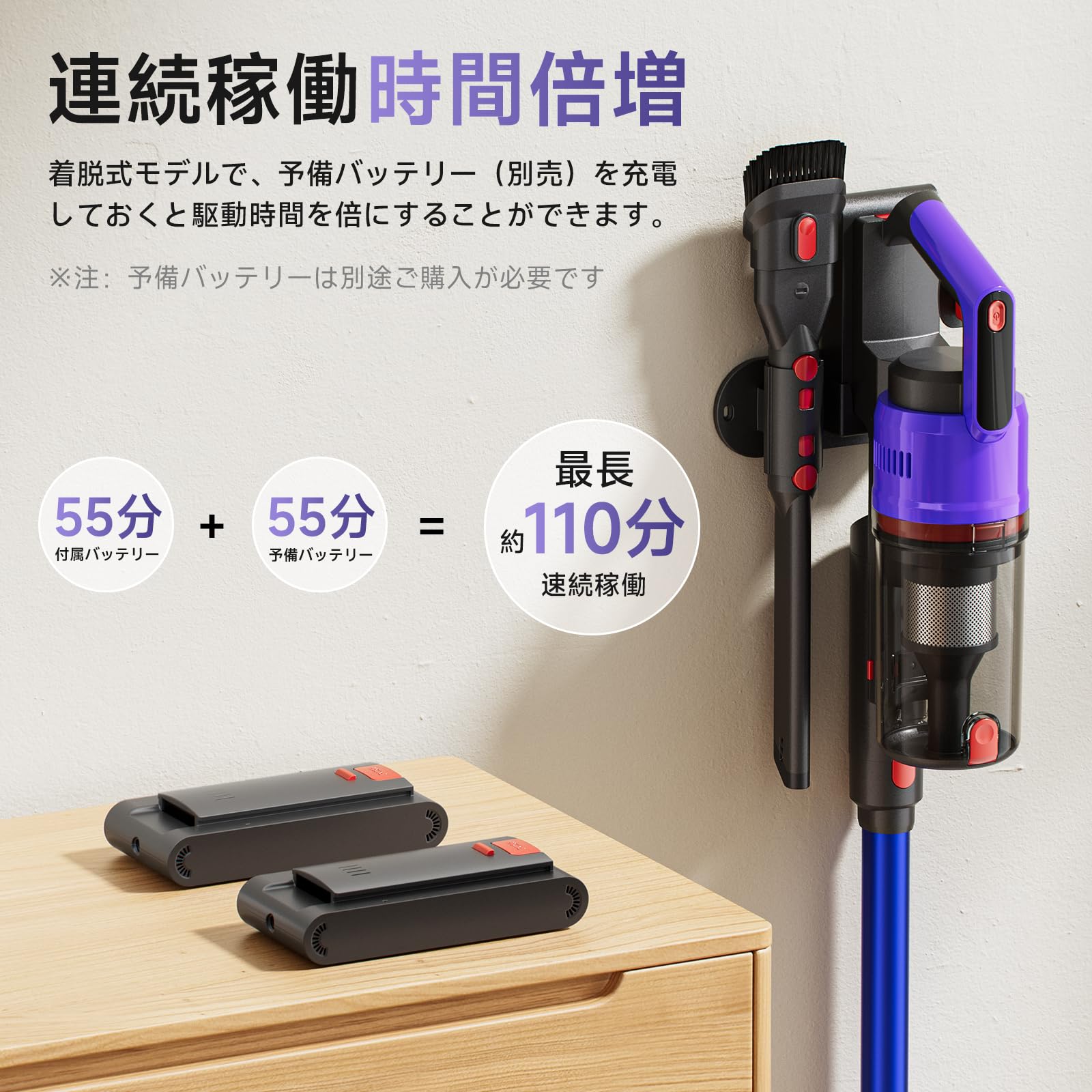 掃除機 コードレス 2025爆進化！58kPa強力吸引・自立式・55分連続稼働 Amazon | 掃除機 コードレス 【2025爆進化！58kPa強力吸引・自立